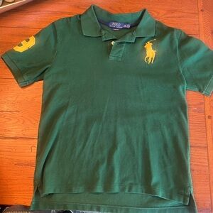 Polo by Ralph Lauren Kids Polo Shirt in Forest Green with Yellow Accents